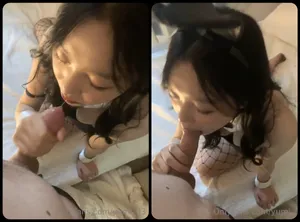 Thỏ con nứng lồn thích bú củ khoải to