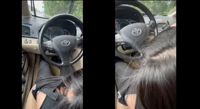 Em người yêu mưa thích mút bú trên xe ô tô